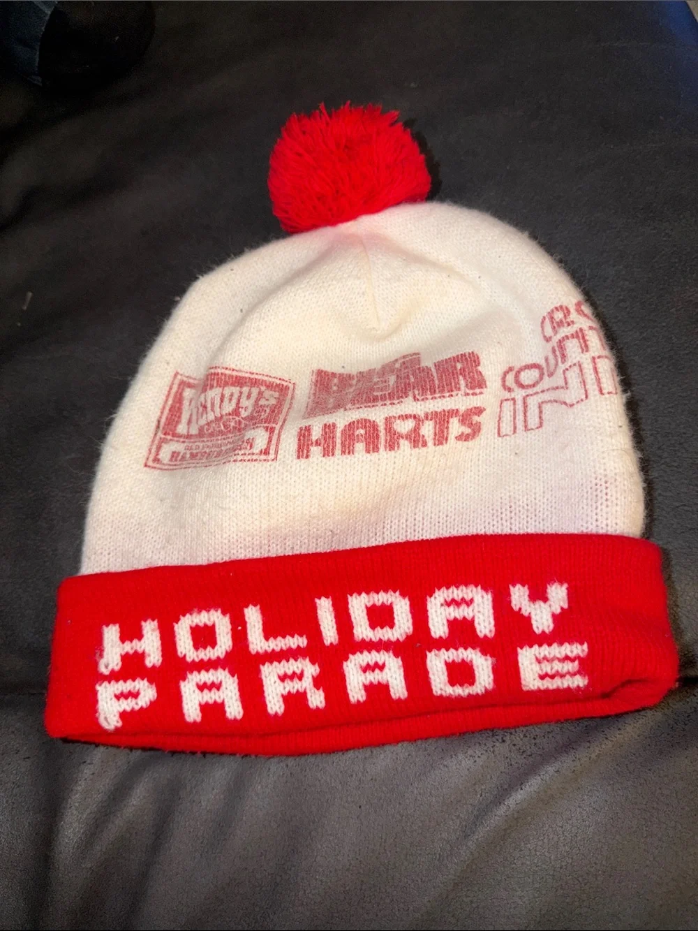 Wendy’s promo vintage rare Holiday Parade Beanie Hat - White and Red